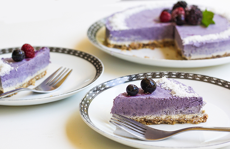 Raw Vegan Blueberries Cheesecake